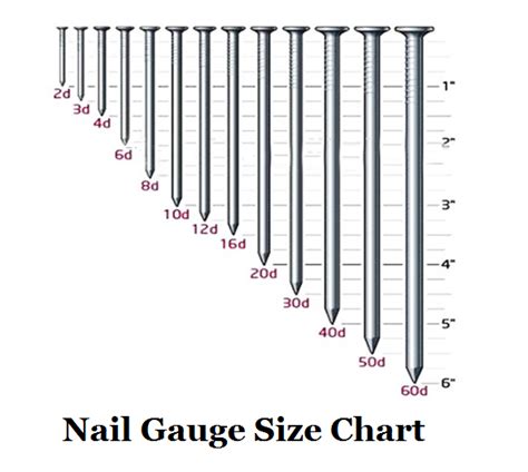 16 penny nail size|nail gauge chart actual size.